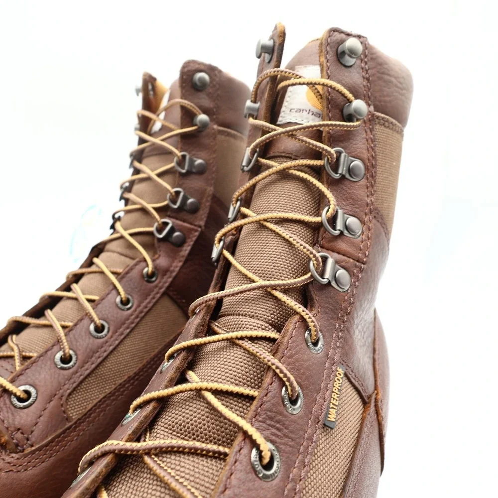 Carhartt Work Boots Mens 13 M Brown Leather Waterproof 8